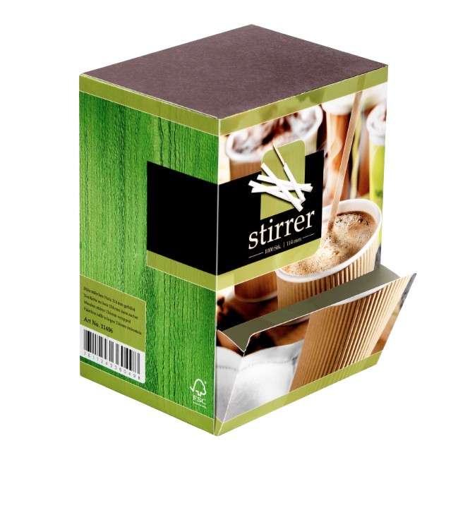 Palettina per caffè 11,5 cm in legno biodegradabile