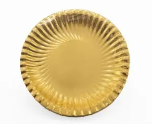 Piatto piano color oro in cartoncino 18 cm
