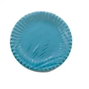 Piatto piano color turchese in cartoncino 18 cm