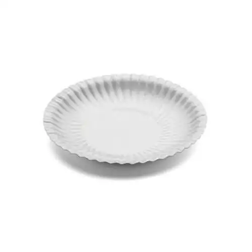 Piatto piano bianco in cartoncino 18 cm