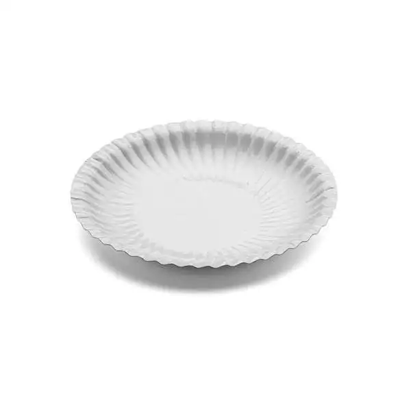 Piatto piano bianco in cartoncino 18 cm