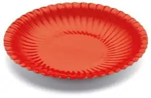 Piatto piano rosso in cartoncino 18 cm