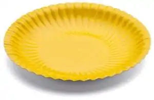 Piatto piano giallo in cartoncino 18 cm