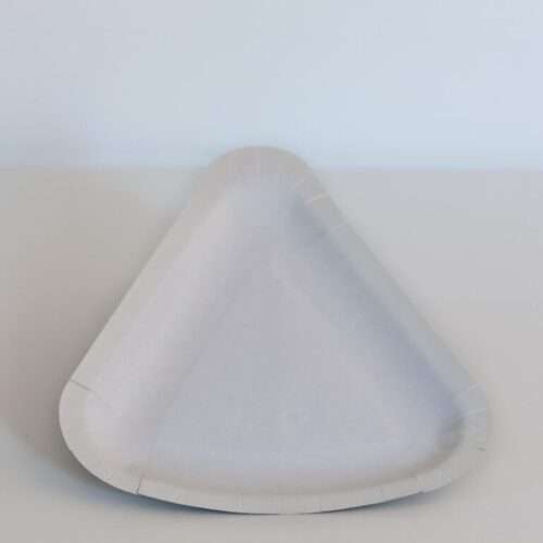 White plate 1/8 pizza slice 26x20 cm