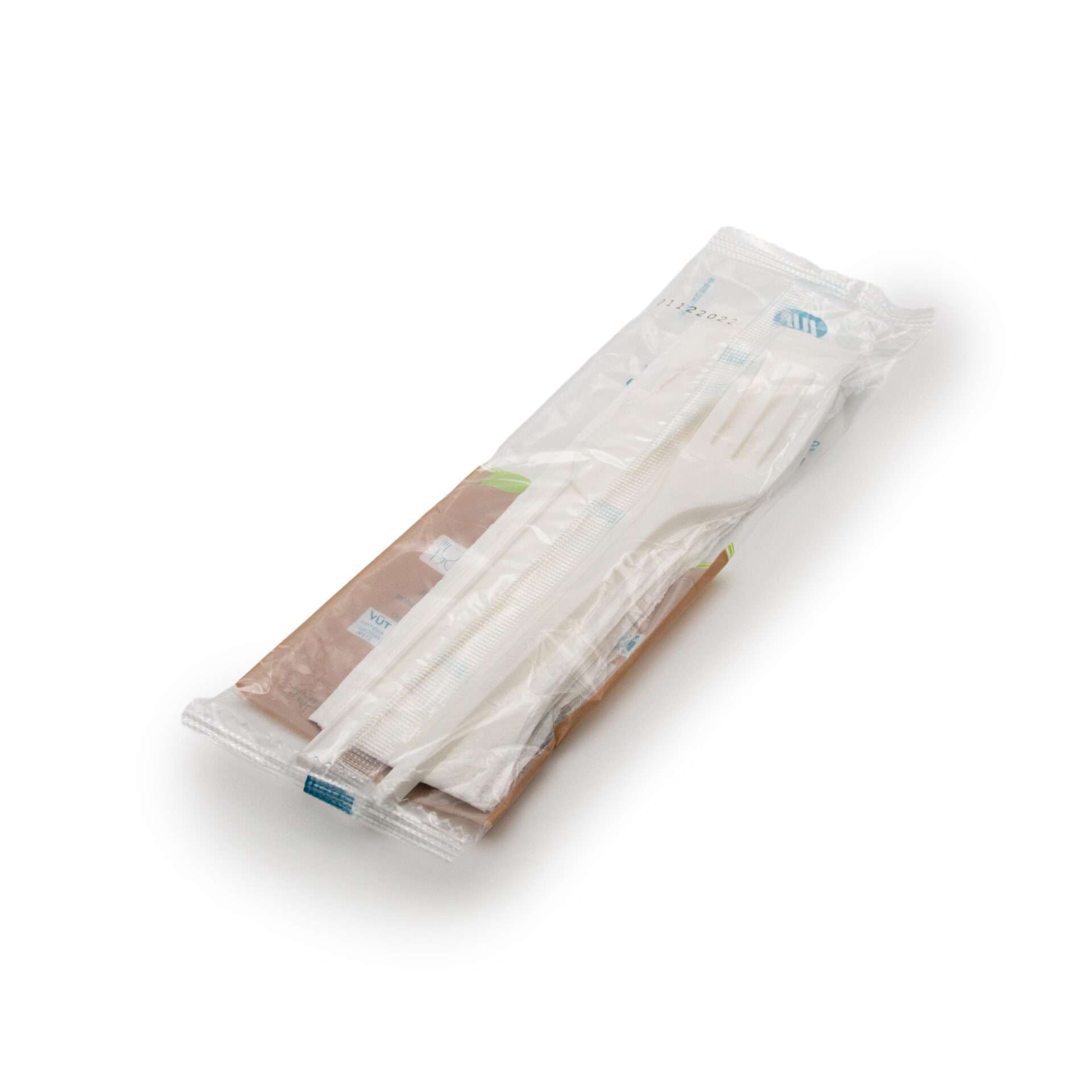 Bioplastic professional set fork-knife and towel